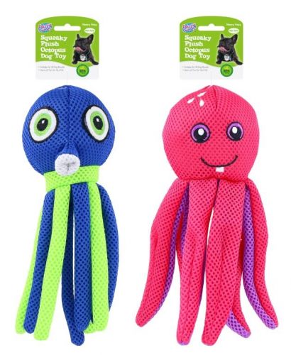 Plush Octopus Squeaky Dog Toy 26cm