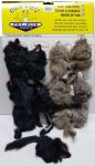 Cat Toy Real Fur Squeaky Mice 4.5 inch Card 12