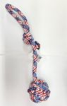 Weaved Rope Ball 7cm Loop rope 15mm thick tug toy 30cm