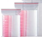 Plastic Bags self-seal red stripe 40um thick