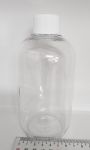 Plastic Bottle 500ml clear with white lid 75mm diam x 150mm tall